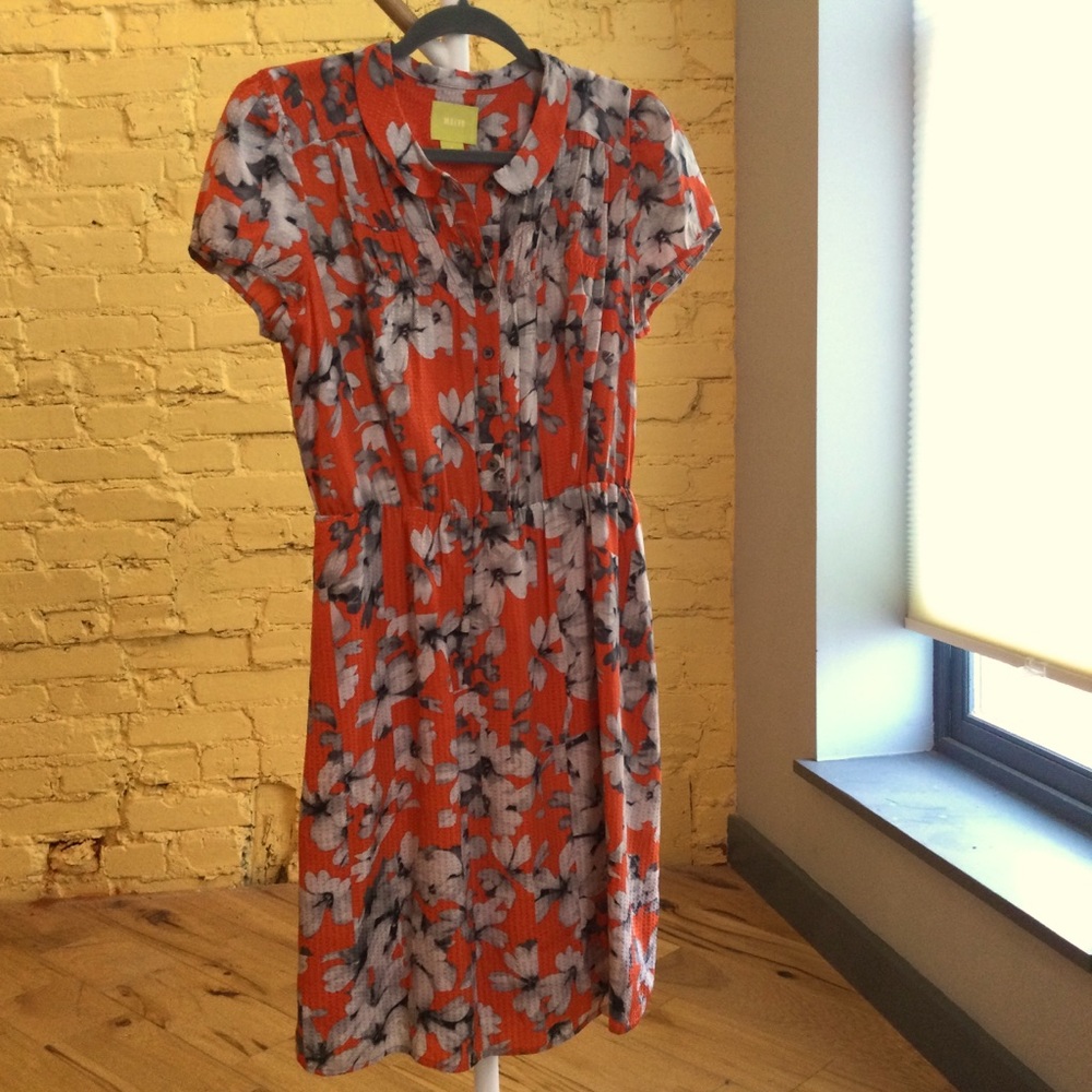 Floral Silky Shirt Dress